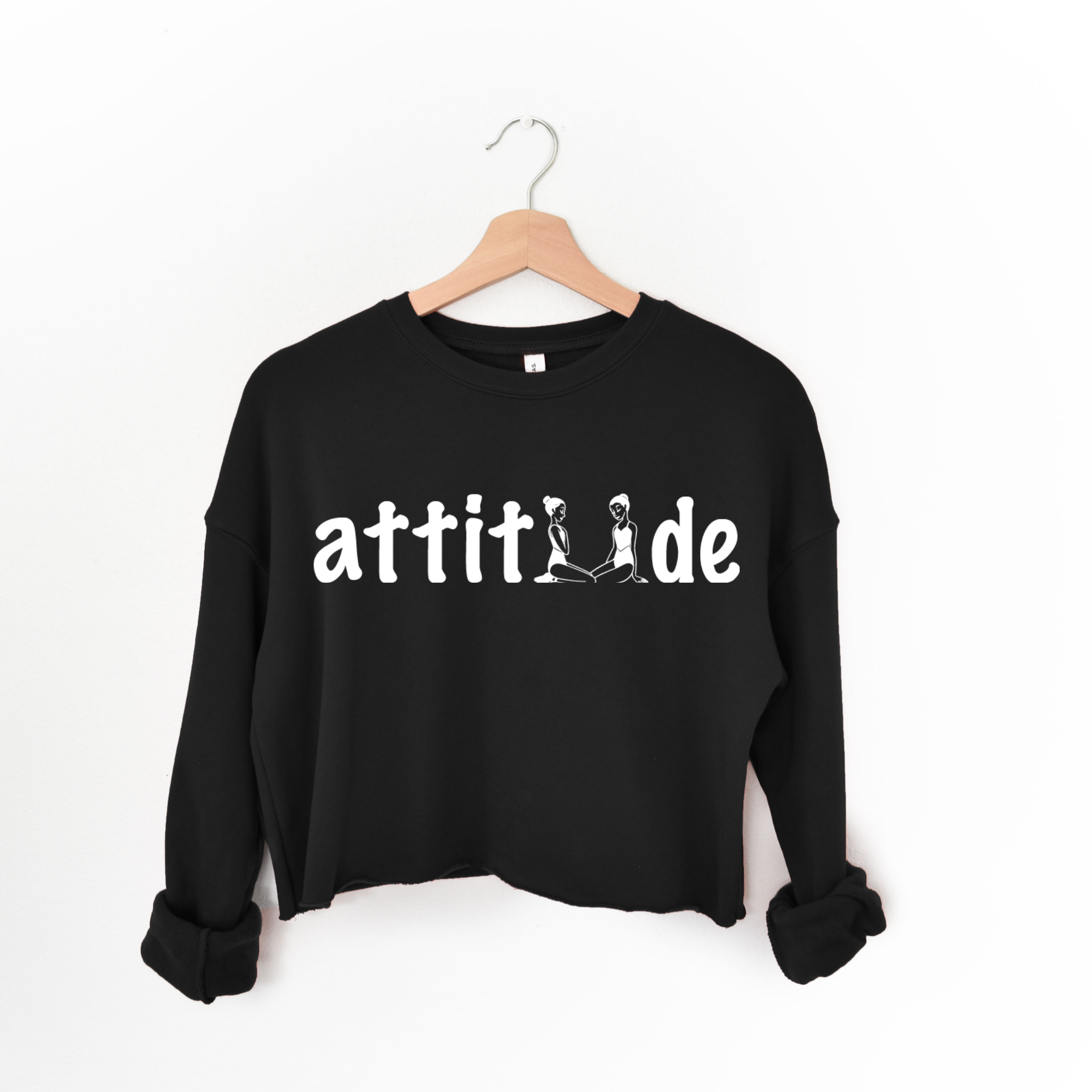 Attitude Crop Top-Black